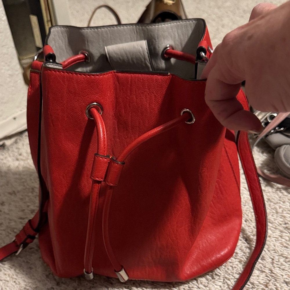 Calvin Klein Red Drawstring Women's Bag